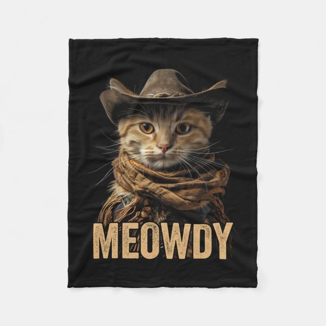 Manta Polar Meowdy Cat Shirt Meowdy Cowboy Country Western (Anverso)