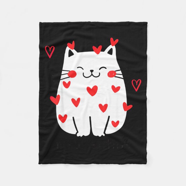Manta Polar Meowentine Cute Cat Valentines Day Men Women Cat D (Anverso)