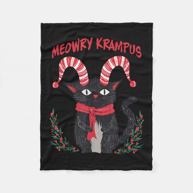 Manta Polar Meowry Krampus Funny Krampus Is Coming To Town Cat (Anverso)