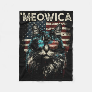 Manta Polar Merica Patriótica Maine Coon Cat