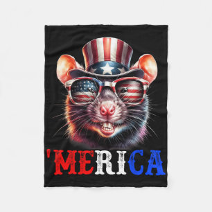 Manta Polar Merica Rat Patriotic 4 De Julio Niños Graciosos Ho