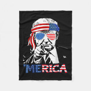 Manta Polar Merica Shirt Felíz 4 De Julio Merica Trump