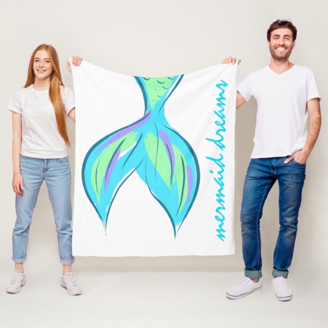 Manta Polar Mermaid Dreams Fleece Blanket (In situ)