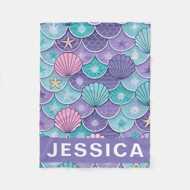 Manta Polar Mermaid Scales Seashell Pattern Fantasy (Anverso)