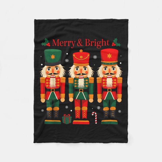 Manta Polar Merry &amp; Bright Nutcracker Christmas Ballet Dan (Anverso)