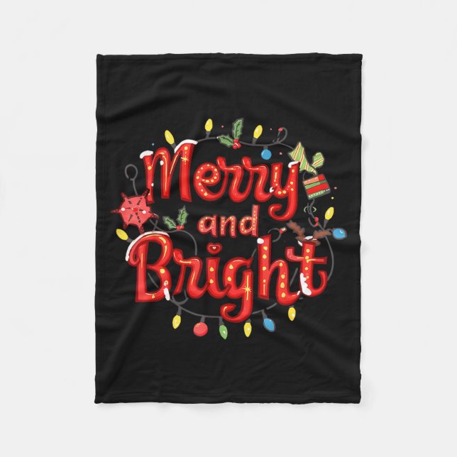 Manta Polar Merry And Bright Moody And Uptight Christmas Coupl (Anverso)
