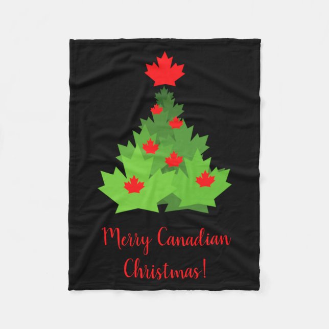 Manta Polar Merry Canadian Maple Leaf Flag Christmas  (Anverso)