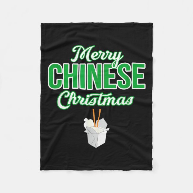 Manta Polar Merry Chinese Christmas Xmas Funny Restaurant Take (Anverso)