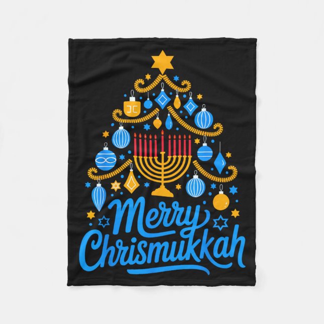 Manta Polar Merry Chrismukkah Holiday Hanukkah Family Matching (Anverso)