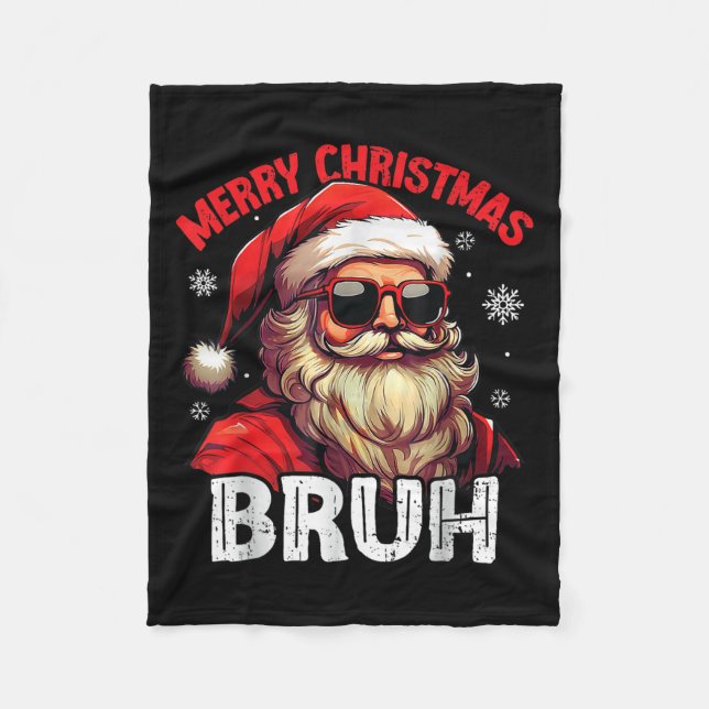 Manta Polar Merry Christmas Bruh Funny Santa Claus Retro Men W (Anverso)