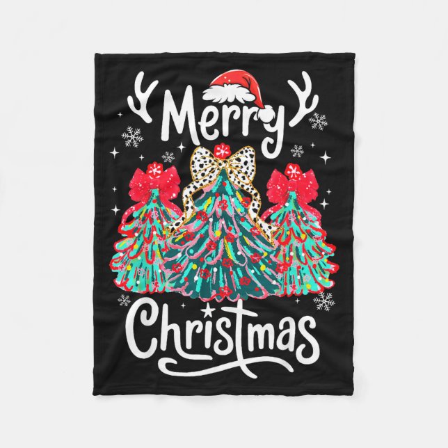Manta Polar Merry Christmas Family Funny Christmas Tree Women  (Anverso)
