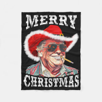 Manta Polar Merry Christmas Funny Trump Western Cowboy Matchin