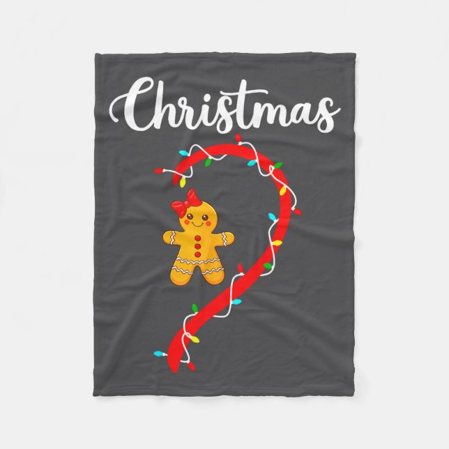 Manta Polar Merry Christmas Gingerbread Couples Xmas Pajamas M (Anverso)