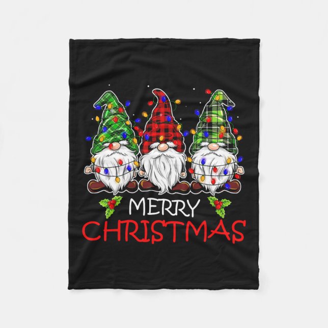 Manta Polar Merry Christmas Gnome Family Navidades Para Mujere (Anverso)