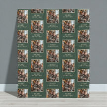 Merry Christmas Green Photo Holiday