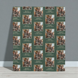 Manta Polar Merry Christmas Green Photo Holiday