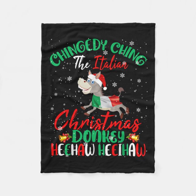 Manta Polar Merry Christmas Italian Funny Italian Santa Heehaw (Anverso)