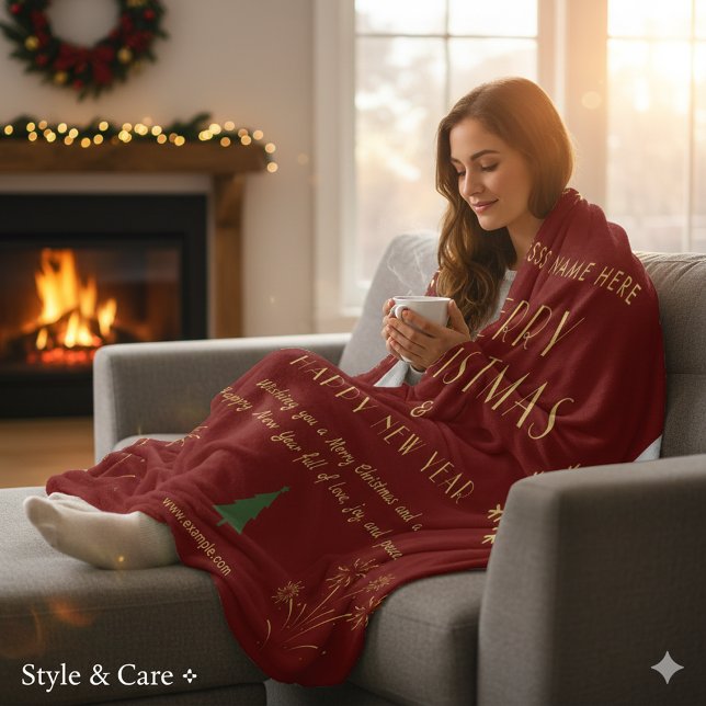 Manta Polar Merry Christmas New Year Festive Celebration (Merry Christmas New Year Festive Celebration Fleece Blanket)