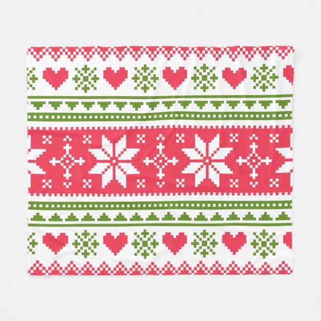 Manta Polar Merry Christmas pattern 3 (Frente (Horizontal))