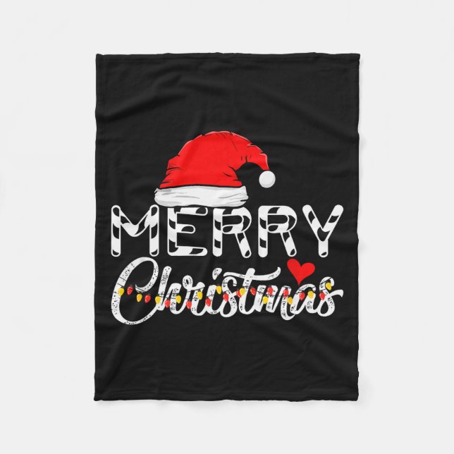 Manta Polar Merry Christmas Santa Claus Funny Family  (Anverso)