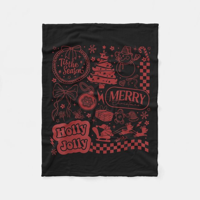 Manta Polar Merry Christmas Santa Snowman Reindeer Tis The Sea (Anverso)