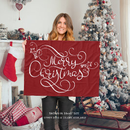Manta Polar Merry Christmas Script Typography Your Color