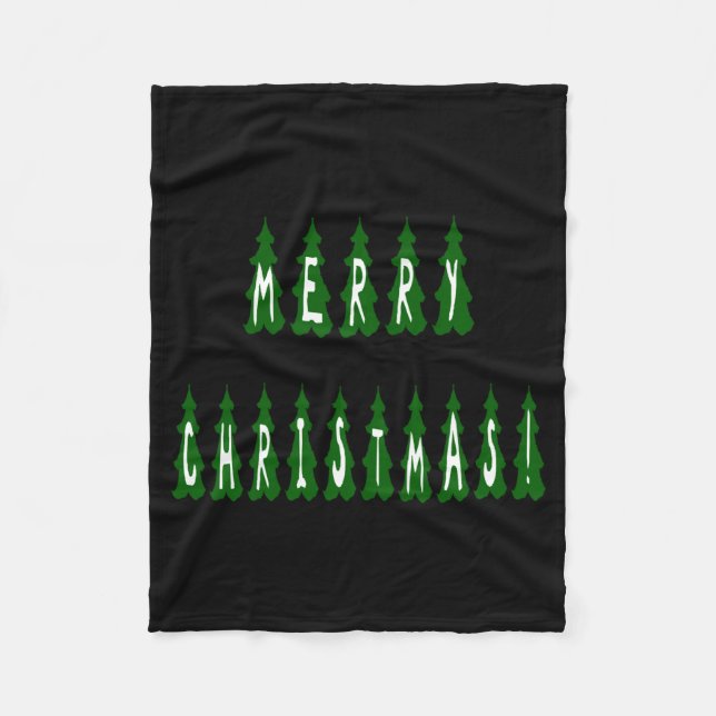 Manta Polar Merry Christmas Tree Font Girls And Boys  (Anverso)