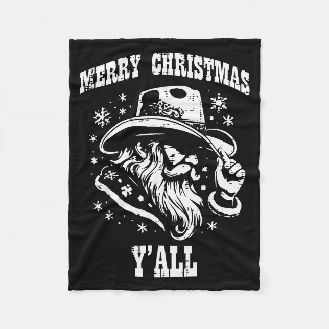 Manta Polar Merry Christmas Yall Santa Cowboy Xmas Country Men (Anverso)
