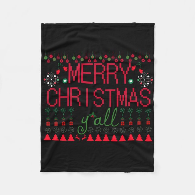 Manta Polar "Merry Christmas Y'all" Ugly Sweater (Anverso)