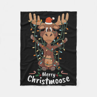 Manta Polar Merry Christmoose Christmas Moose Xmas Tree Lights