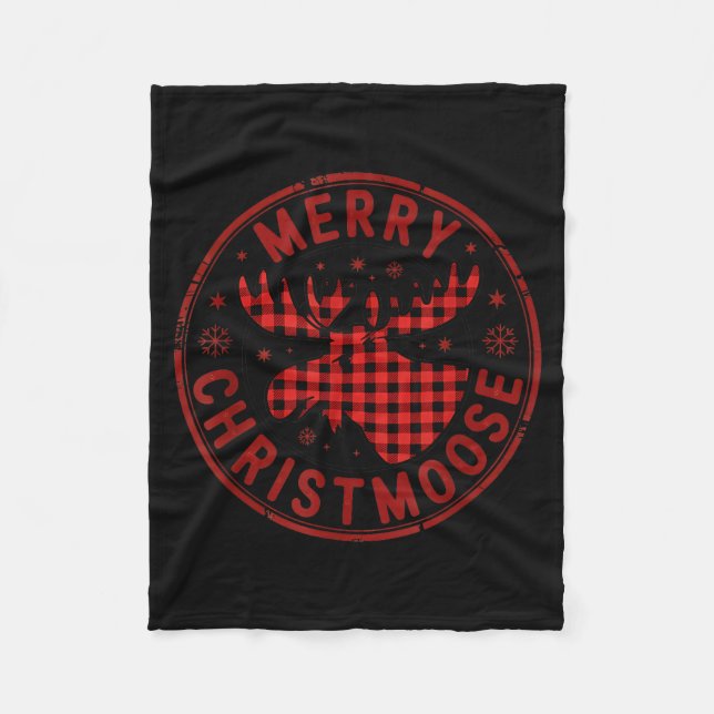 Manta Polar Merry Christmoose Funny Christmas Badge Moose Part (Anverso)