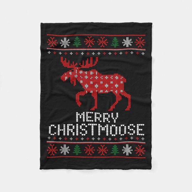 Manta Polar Merry Christmoose Funny Christmas Moose Sweater An (Anverso)