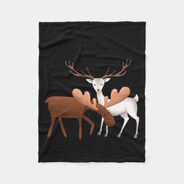 Manta Polar Merry Christmoose Happy New Deer T Shirt  (Anverso)
