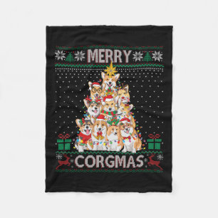 Manta Polar Merry Corgmas Navidades de Corgi Graciosos Suétere
