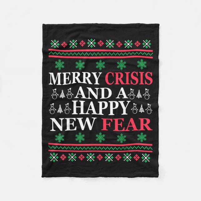 Manta Polar Merry Crisis And Happy New Fear Funny Ugly Christm (Anverso)