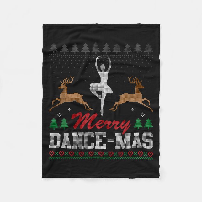 Manta Polar Merry Dance-mas Ballet Dancer Ugly Christmas Balle (Anverso)