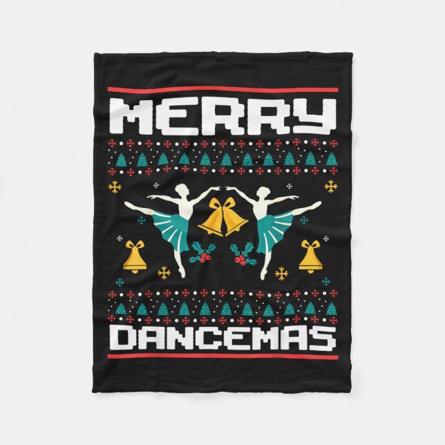 Manta Polar Merry Dancemas Ballet Dancers Ugly Christmas Xmas  (Anverso)