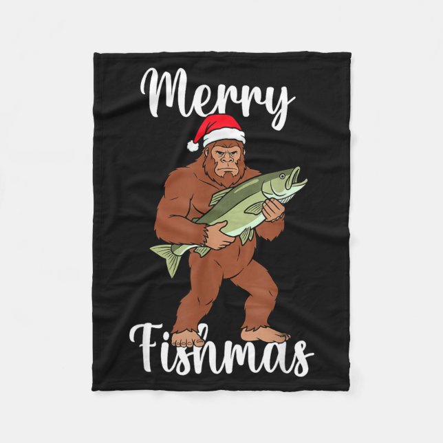 Manta Polar Merry Fishmas Bigfoot Fishing Funny Sasquatch Sant (Anverso)