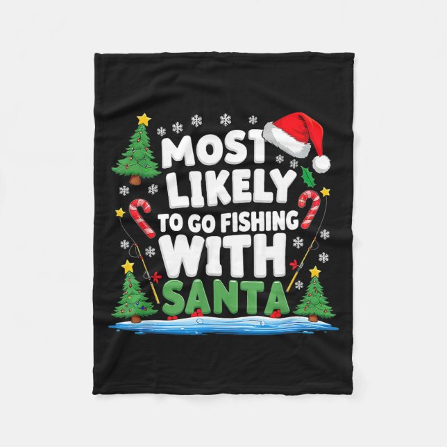 Manta Polar Merry Fishmas Funny Fish Santa Bigfoot Christmas F (Anverso)