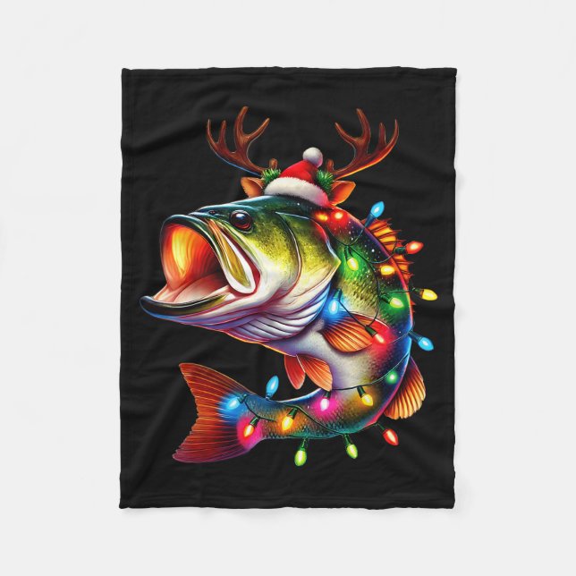 Manta Polar Merry Fishmas Santa Fishing Lovers Funny Fisherman (Anverso)