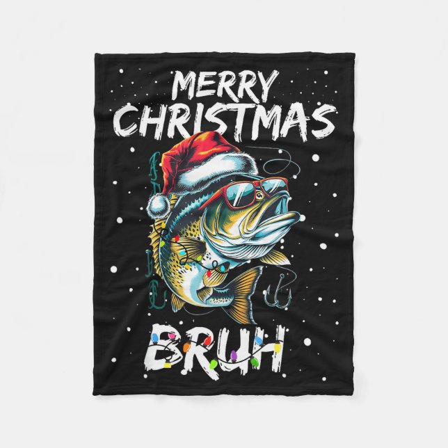 Manta Polar Merry Fishmas Santa Fishing Lovers Funny Fisherman (Anverso)