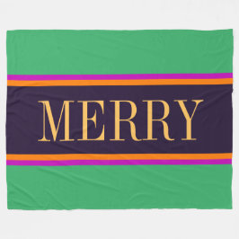 Manta Polar MERRY Fun Bright Mint Green Pink Black Stripes