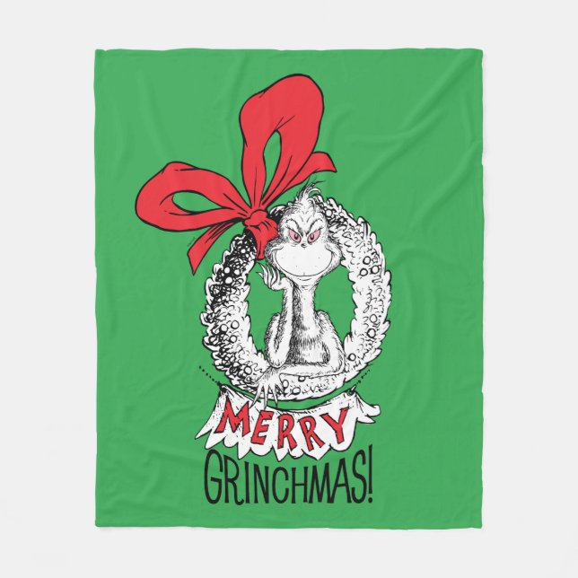 Manta Polar Merry Grinchmas Wreath The Grinch (Anverso)