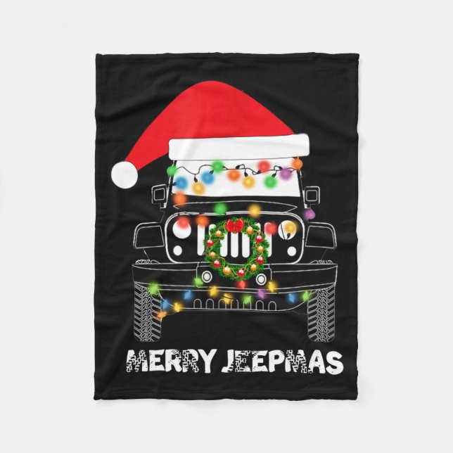 Manta Polar Merry Jeepmas Ugly Light Reindeer Christmas Long S (Anverso)
