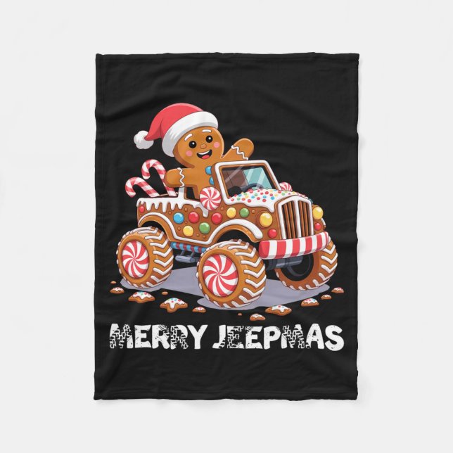 Manta Polar Merry Jeepmas Ugly Light Reindeer Christmas Long S (Anverso)
