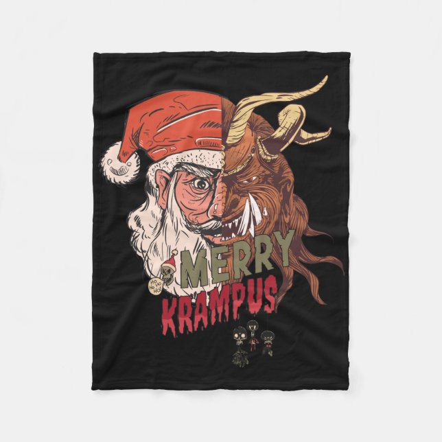 Manta Polar Merry Krampus Scary Santa Horror Navidades (Anverso)
