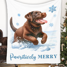 Manta Polar Merry Labrador Retriever Puppy Dog Navidades
