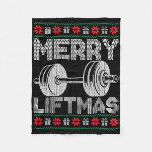 Manta Polar Merry Liftmas Navidades feos Gym Entrenamiento Fun