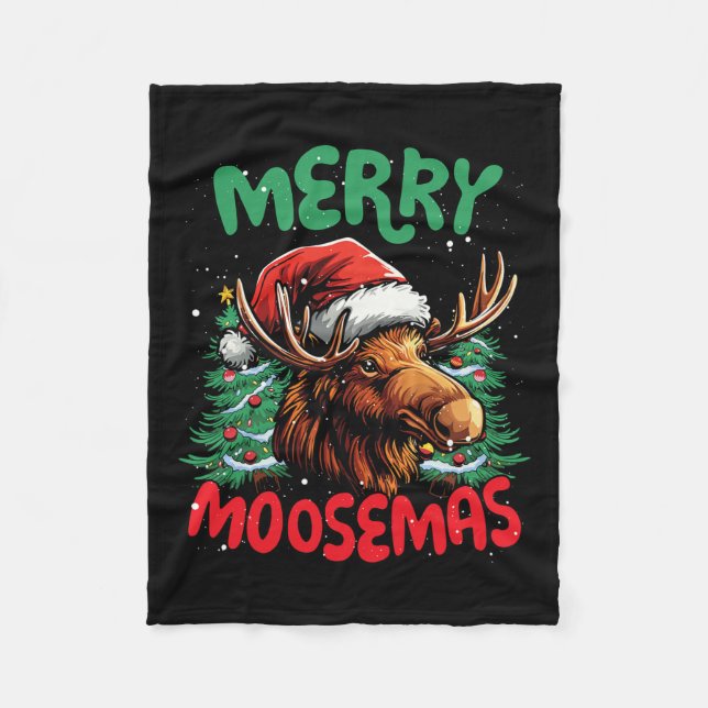 Manta Polar Merry Moosemas Funny Navidades Duck Lover (Anverso)