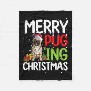 Manta Polar Merry Pugging Funny Pug Xmas Perfecto Para Cualqui